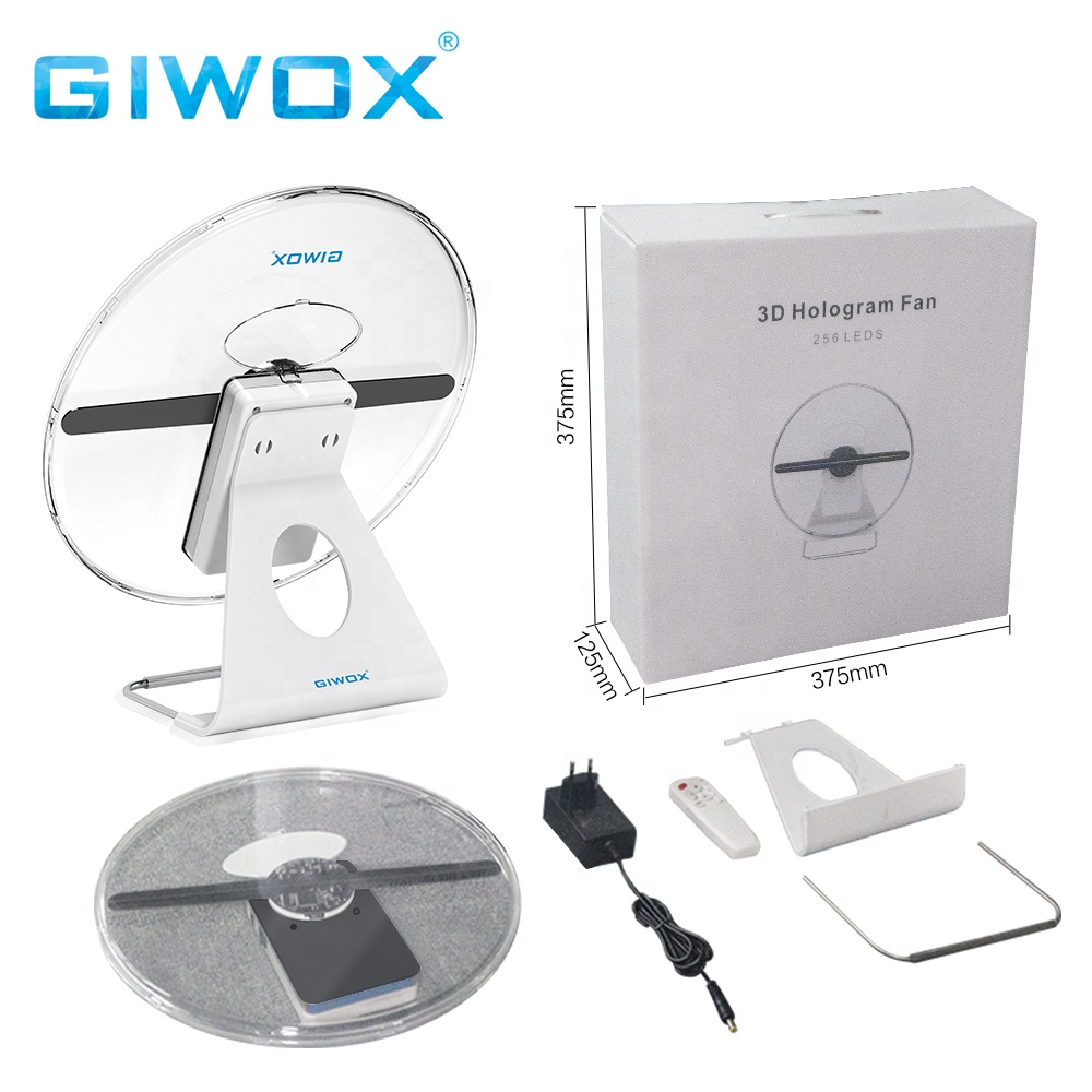Giwox 3D Мини Голограмма по хорошей цене рекламный светодиодный вентилятор 28 см с разрешением SD 512P проектор для офисного стола и встречного шоу