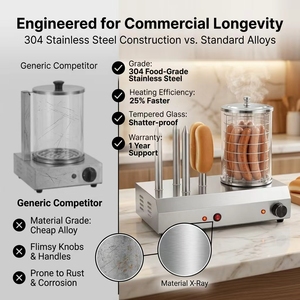 Commercial <b>Electric</b> Hot Dog <b>Steamer</b> with 4 Bun Warmer Spikes Warmer Holding Machine for Cafe Bistro Snack Counter - Product Image 4