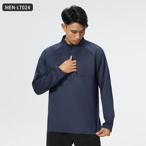 Top deportivo de secado rápido con media cremallera para Hombre | Camiseta de entrenamiento al aire libre | Ropa deportiva de moda para ciclismo, correr, Fitness - Product Image 1