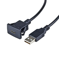 USB3.1 MicroUSB Cable de montaje empotrado Snap-In hembra a Micro USB macho Extensión de montaje en panel USB C Micro B Conectores macho