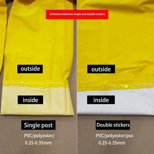 Impermeable de PVC al por Mayor de Fábrica, OEM ODM, Impermeable Amarillo Resistente para Adultos, Impermeable Largo para Hombre - Product Image 3