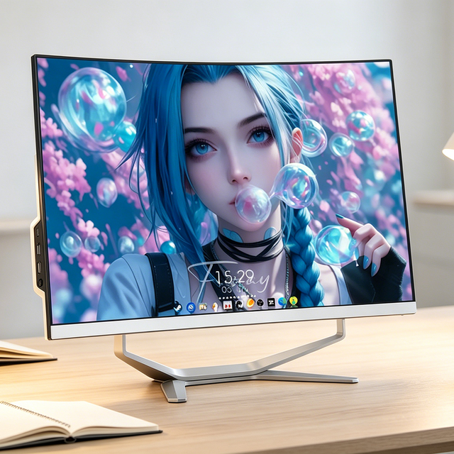 24 27 Inch Curved Display Desktop Computer All in One Curve Core I3 I5 I7 RAM 16G 32G Storage 256G 512G
