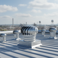 Ventilateur d'extraction à énergie éolienne en acier inoxydable pour toiture, capot rotatif sans alimentation pour aération d'entrepôt industriel