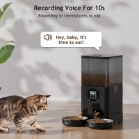 6L Automatischer Katzen- und Hunde-Roboter-Futterspender Intelligenter Zeitgesteuerter Quantitativer Sichtbarer WLAN-fähiger Smarter Haustier-Futterautomat