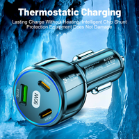 Chargeur de voiture portable 12V avec allume-cigare, type C PD 90W, chargeur rapide intelligent USB-C, adaptateur secteur pour téléphone portable