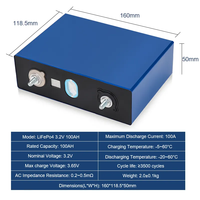 Système de stockage d'énergie domestique 3.2 volts 100Ah Lifepo4 Batteries cellule 105Ah 202Ah 280Ah Batterie solaire au lithium