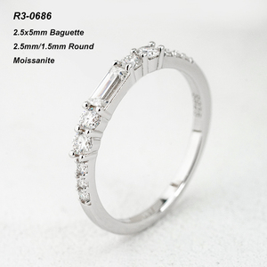 Starsgem Lab Created Moissanite Stone <b>Ring</b> S925 Sliver DEF Color VVS Moissanite Wedding Band <b>Silver</b> <b>Ring</b> - Product Image 3
