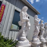 Decoración de Dormitorio Estilo Resort de Ensueño, Figura Humana de Tamaño Real para Decoración de Jardín, Estatua Femenina de Mármol Tallada a Mano
