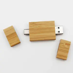 2023 New Design 2.0 3.0 2 in 1 Wood TYPE C USB Flash Drive 4GB 8GB 32GB 128GB ECO friendly pendrive Bicycle Memory USB C Stick