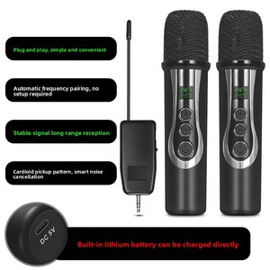 Xtuga E-109 2.4GHz 3.5mm Receiver Lightweight Portable Karaoke Dynamic Microphone LED Light 20m Range Built-in Microphone - Product Image 5