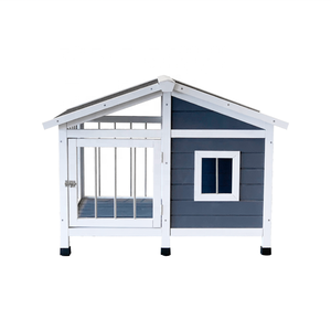 Outdoor Holz Hundehütte mit Veranda Wetterfeste Schutz mit Veranda, geräumige Holz Zwinger zu verkaufen - Product Image 1