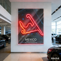 Enseigne néon LED personnalisée Circuit de Monaco pour la décoration de garage ou de bar