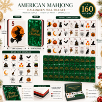 Ensemble de Mahjong Américain Pliable Portable de Luxe en Acrylique à 4 Couches pour Halloween, Personnalisable OEM ODM, Jeu de Divertissement