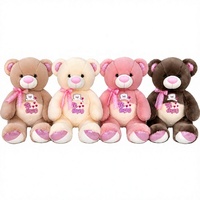 Ours en peluche personnalisé avec ventre contrastant et patte scintillante, pour cadeau de Saint-Valentin et fournitures pour magasins