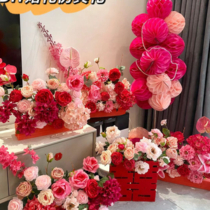 ผลิตภัณฑ์ตกแต่งงานแต่งงานดอกกุหลาบสีเกสร<span class=keywords><strong>ดอก</strong></span>ไม้ดอกไฮเดรนเยีย<span class=keywords><strong>ดอก</strong></span>ลิลลี่สีแดงดอกไม้ตกแต่งบ้าน - Product Image 1