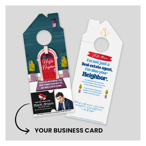 Carton de papier <span class=keywords><strong>immobilier</strong></span> personnalisé, je ne suis pas juste un agent <span class=keywords><strong>immobilier</strong></span>, impression bouton cintres de porte Flyers - Product Image 2