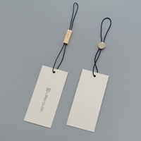 Étiquettes en plastique personnalisées OEM/ODM, étiquettes suspendues imprimées sur papier pour marque de vêtements avec cordon pour étiquette de vêtement