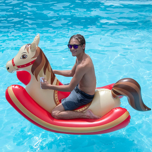 Cheval à bascule gonflable en PVC durable, flotteur de <span class=keywords><strong>piscine</strong></span>, jouet à monter avec poignées, animal aquatique, transat de natation, radeau pour enfants - Product Image 3
