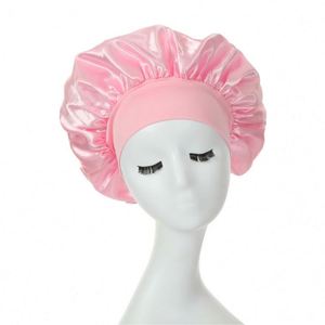 Bonnets en satin soyeux les plus vendus pour femmes, bande élastique large, bonnet pour cheveux avec logo personnalisé - Product Image 1