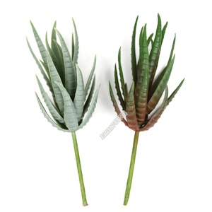 天然タッチフェイクフラワーミニ人工アロエベラ多肉植物ポットデコレーション用 - Product Image 4