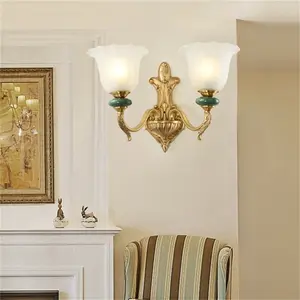 銅壁取り付け用燭台ウォールランプ現代的な高級デザインセラミックLED照明屋内壁装飾ライト