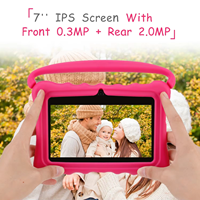 Tablette éducative pour enfants avec WiFi, écran 7 pouces, coque de protection en silicone anti-chute, cadeau idéal pour un anniversaire ou des fêtes.