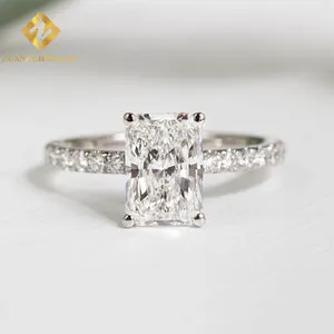 Fine Jewelry Ring Half Band Engagement Gold Ring Lab Grown Diamond Women Promise Engagement Wedding
