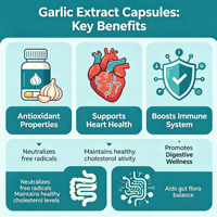 Capsules d'extrait d'ail naturel inodore haute puissance pour la santé cardiaque des adultes et le soutien du cholestérol, complément immunitaire