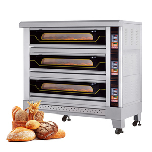 Thương Mại Điều Khiển Máy Tính Chuyên Nghiệp Bánh Mì Lò Nướng Bánh Chuyên Nghiệp 3 Sàn 9 Khay Bánh Pizza Nướng Bánh Mỳ Bánh Sàn Lò Nướng Cho Bánh Mì - Product Image 2