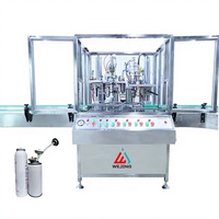 Machine industrielle automatique de remplissage et de scellage de canettes aérosols de haute précision |   Ligne d'emballage cosmétique en métal, pompe en acier inoxydable