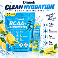 Vente en gros de poudre de mélange de boissons BCAA + électrolytes saveur citron, 30 sachets, marque privée