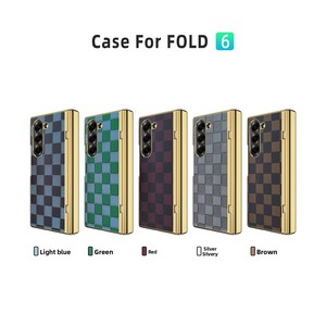 เคสโทรศัพท์แบบพับได้ลายตารางหมากรุกสำหรับ Samsung Z Fold 6 รุ่นขายดีที่สุด ป้องกันรอยขีดข่วน - Product Image 1