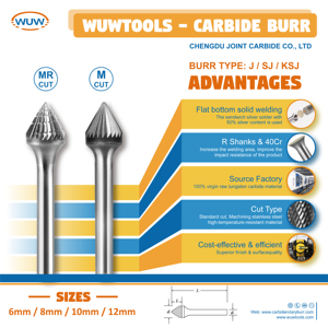 60 °   Fraise rotative conique en carbure de tungstène 3,0 mm (1/8 pouce) 100 % carbure de tungstène fritté compatible avec la meuleuse électrique <span class=keywords><strong>Dremel</strong></span> - Product Image 1