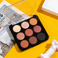 Palette de fards à paupières vide personnalisée, végane, scintillante, 9 couleurs, haute pigmentation, résistante à l'eau, marque privée