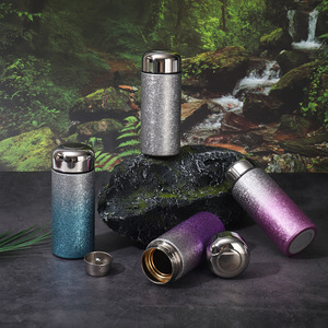 <b>Titanium</b> Cup Thermos 500Ml With Tea Strainer Screw Cap Gradient Color Portable Drinkware - Product Image 3