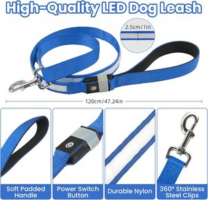 New Arrival Wholesale Illuminating Walking Night Glowing USB Rechargeable Led <b>Dog</b> Leash - Product Image 5