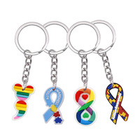 Porte-clés en PVC et caoutchouc personnalisés de la série Sensibilisation à l'autisme, vente directe d'usine, les plus vendus, pour la décoration DIY