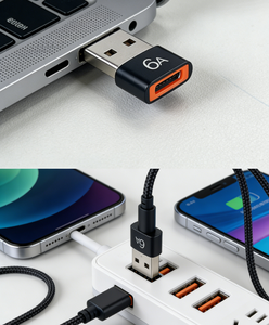 Adaptador USB 2.0 Tipo-C Hembra Universal 6A de Aleación de Aluminio, Carga Rápida, Compatible <span class=keywords><strong>con</strong></span> OTG, para Laptop, Teléfono Móvil, Air Pods, <span class=keywords><strong>iPhone</strong></span> <span class=keywords><strong>12</strong></span> - Product Image 5