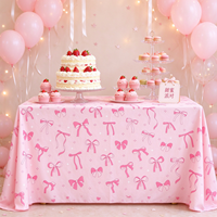 Nappe en polyester à motif nœud papillon, idéale pour les fêtes prénatales et la décoration de table, prix de gros