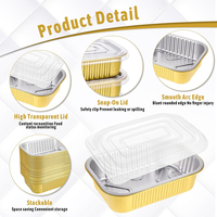 Barquettes jetables pour plats à emporter, hôtels, restaurants, emballages alimentaires, plats turcs, contenants en aluminium avec couvercles en plastique thermoscellables