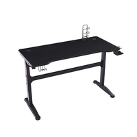 Offre Spéciale réglable en forme de L pour la maison PC Gaming Desk Fonction de refroidissement Surface en bois avec table de rayonnage en cuir pour un usage domestique
