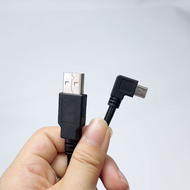 Mini Micro Left/Right Angle 90 Degree Panel Mount Custom USB Cable with 3A Fast Charging Braid Shielding PVC & TPE Materials