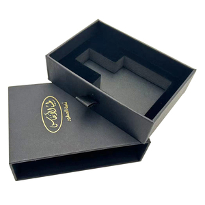 Custom <b>Print</b> Logo Rigid Cardboard Paper Boxes Bespoke Black Magnetic Lid Closure Gift Box <b>Packaging</b> With Foam Insert Flocking - Product Image 2