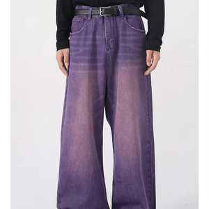 Jeans de Mezclilla de Alta Calidad, Estilo Vintage, Fabricante Personalizado, Algodón Grueso, Corte Holgado, Estilo Italiano, Pierna Ancha, Estilo Japonés, Corte Bootcut para Hombre - Product Image 1