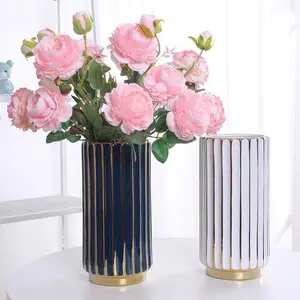 High Quality Modern Matte Black Vases Home Decor Table Nordic Ceramic Flower Vase For Decoration