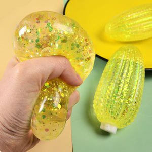 Wholesale TPR Maltose Glitter Corn Shape Hand Exercise Stress Relieve <b>Squishy</b> Squeeze Toys Party Favors Gifts for Kids Adults - Product Image 3