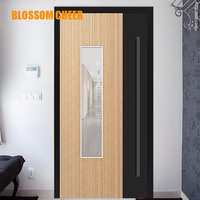 Porte d'entrée moderne en fer forgé de haute qualité avec verre, en acier galvanisé et inoxydable, idéale pour les hôtels et appartements