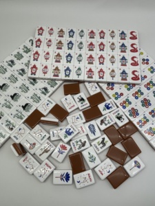 Mystical Menagerie Tiles Amerikanisches Mahjong-<span class=keywords><strong>Set</strong></span> 2-Schichtig Wildlife Braun Weiß Unterhaltung für den Mahjong-Moment - Product Image 3
