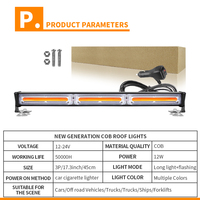 Nouvelle barre lumineuse stroboscopique à LED de 17 pouces pour véhicules d'urgence, camions et bateaux-Support à ventouse en alliage d'aluminium étanche IP65