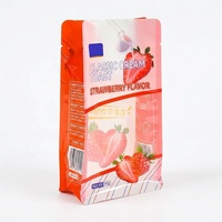 Sachet scellé huit côtés personnalisable en PET/PE, imprimé en héliogravure, emballage carton anti-humidité pour fraises, pain de mie, snacks et aliments.